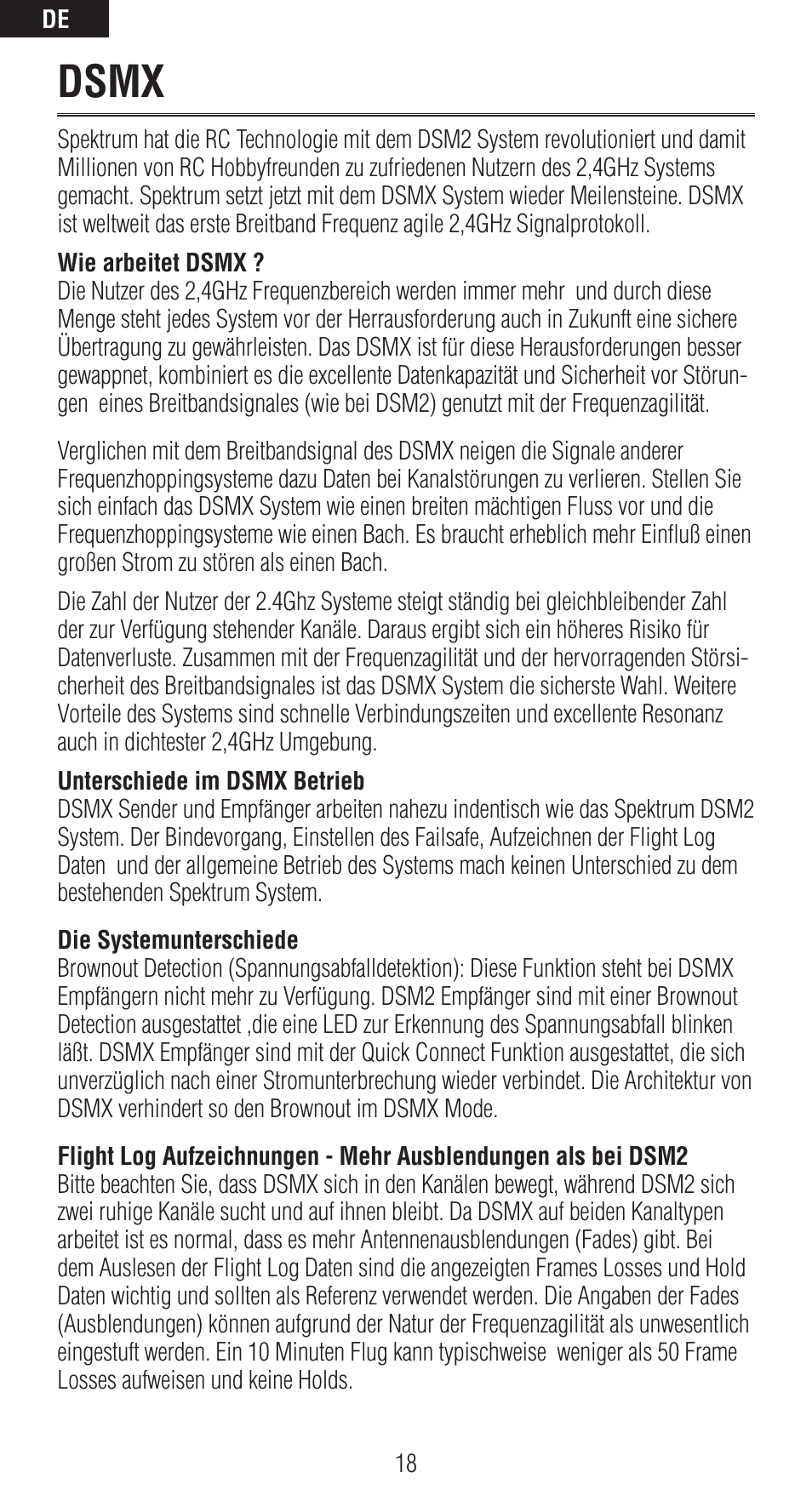 Dsmx | Spektrum SPMAR6310 User Manual | Page 18 / 60