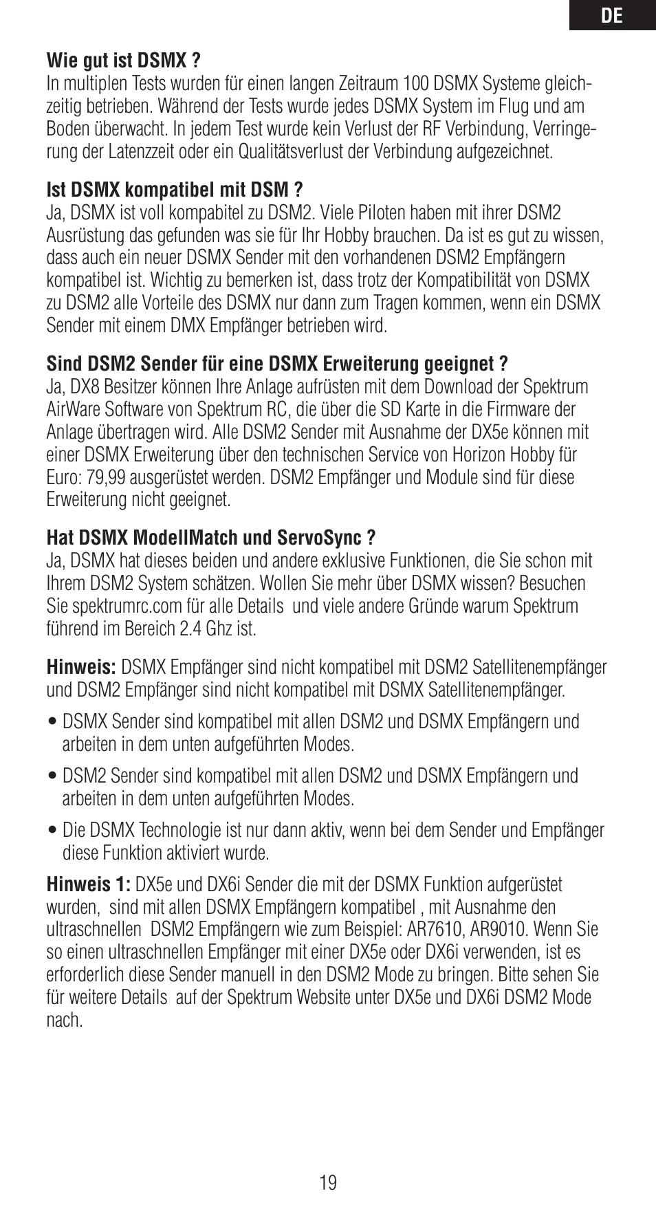 Spektrum SPMAR6310 User Manual | Page 19 / 60