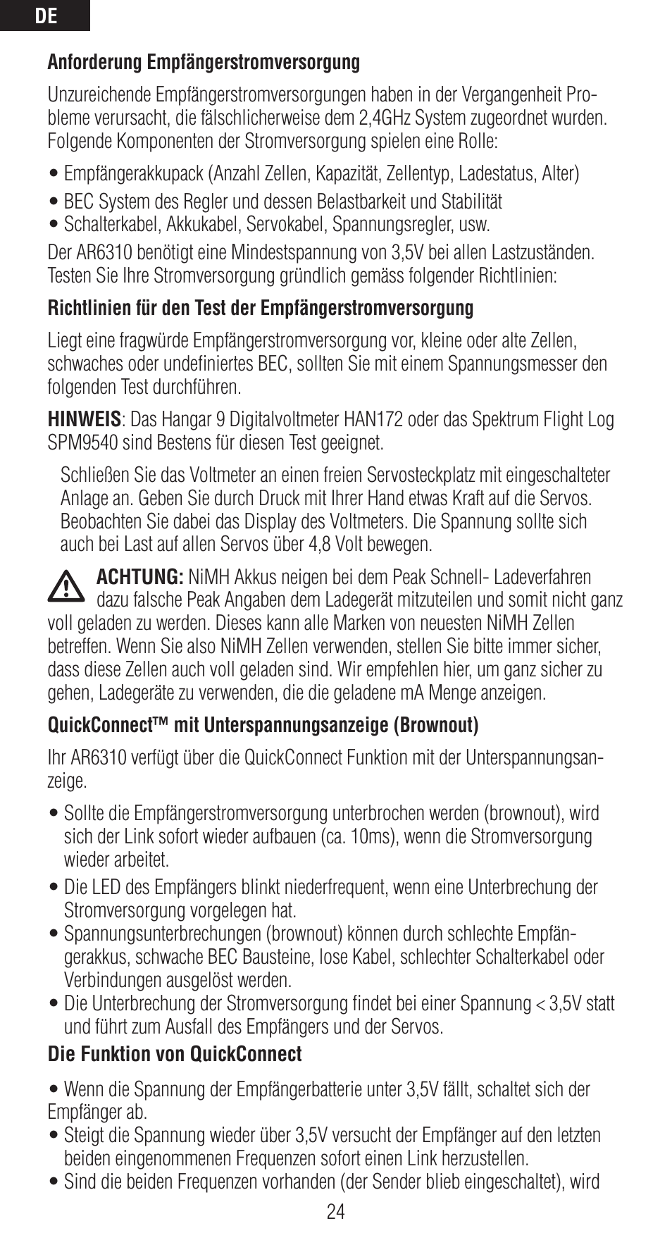Spektrum SPMAR6310 User Manual | Page 24 / 60