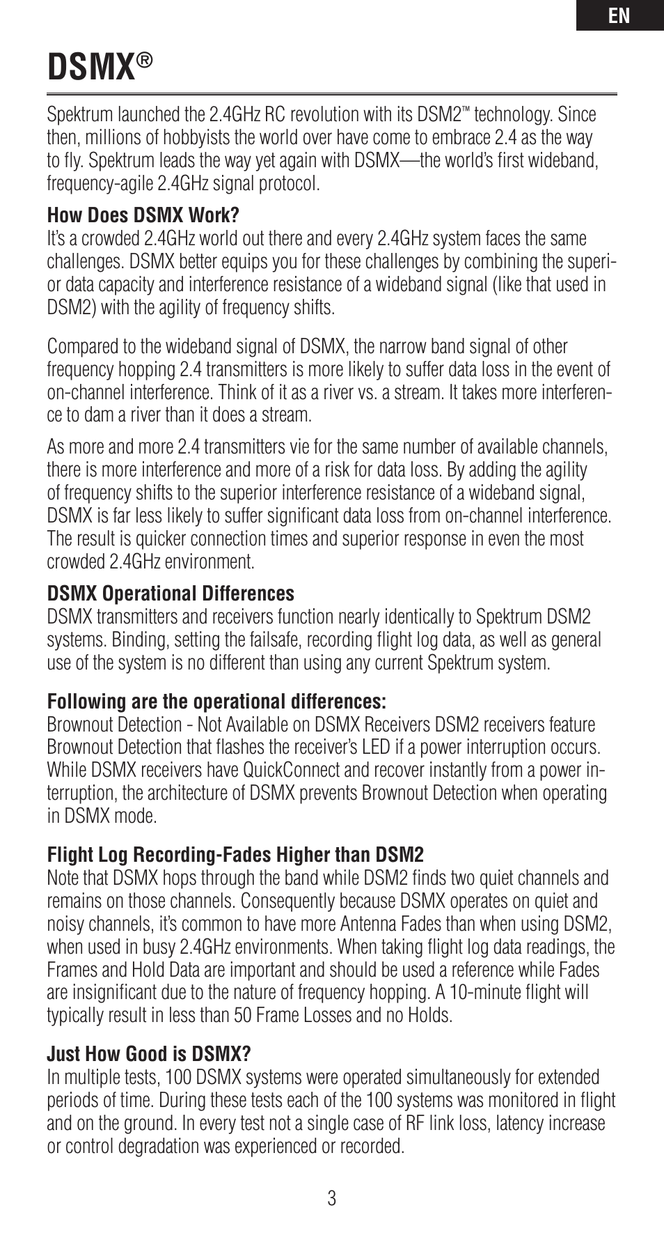 Dsmx | Spektrum SPMAR6310 User Manual | Page 3 / 60