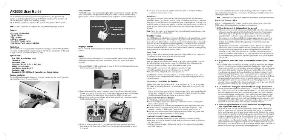 Spektrum SPMAR6300 User Manual | 2 pages
