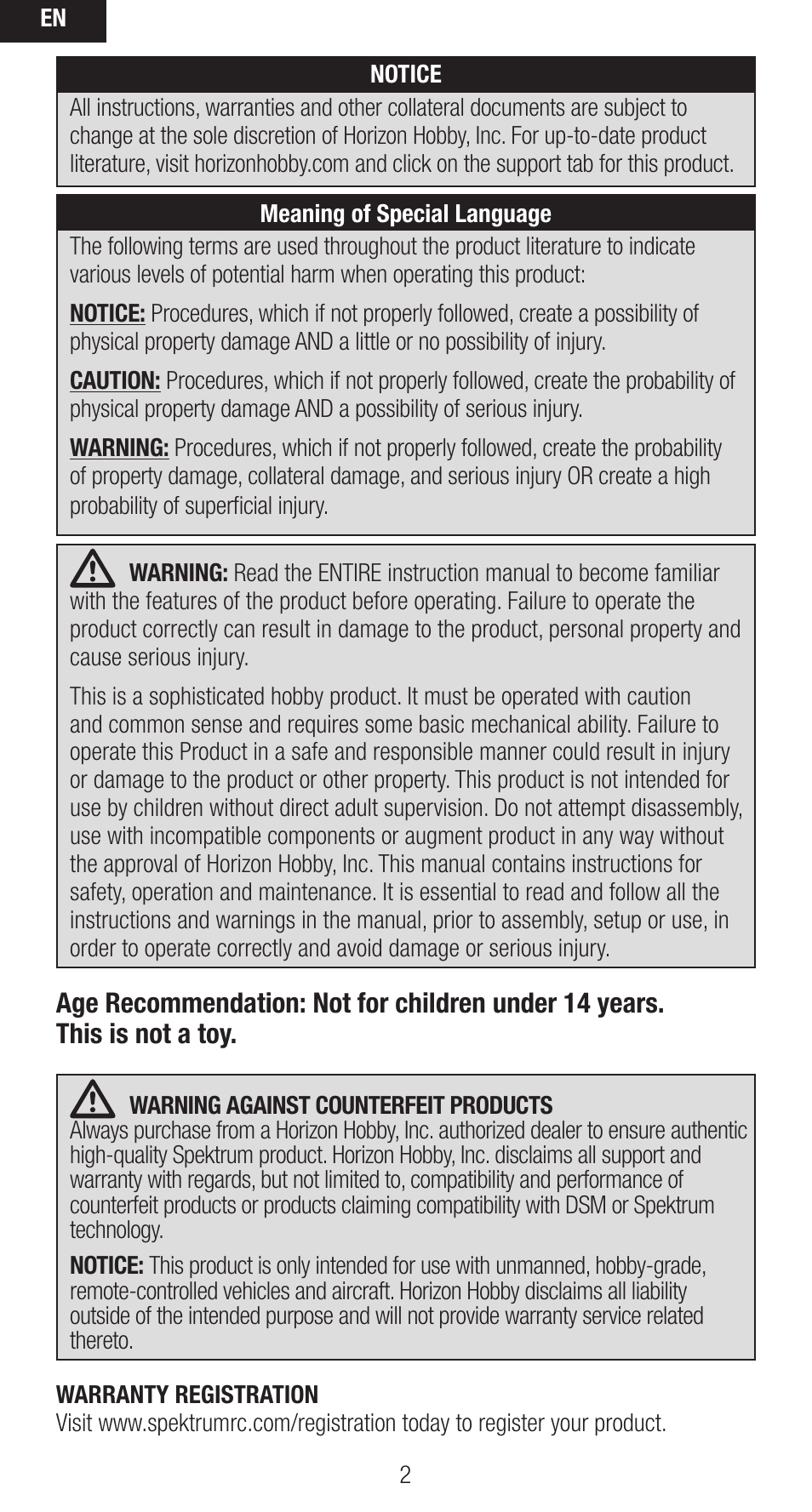 Spektrum SPMAR6260 User Manual | Page 2 / 22
