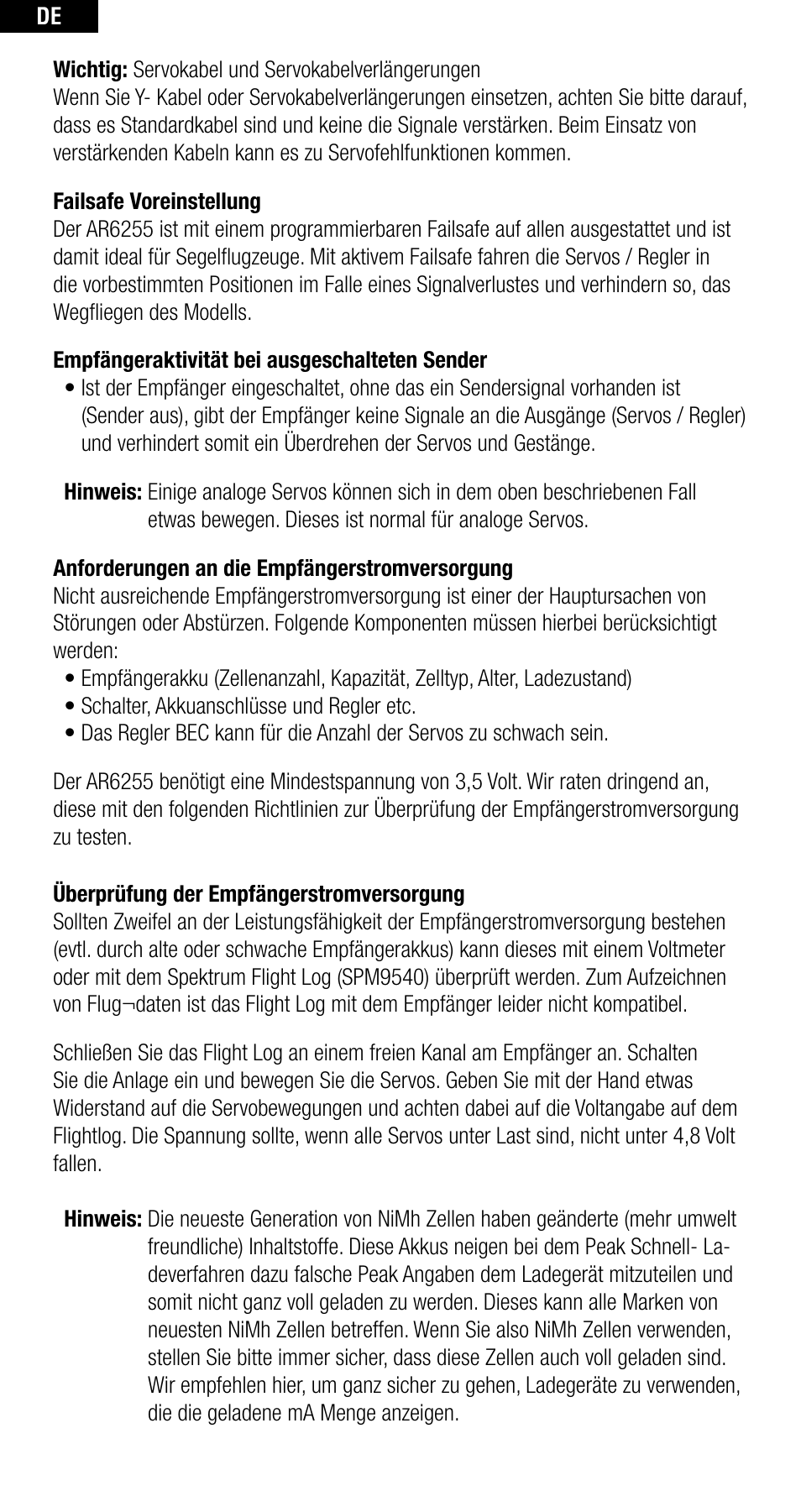 Spektrum SPMAR6255 User Manual | Page 19 / 50