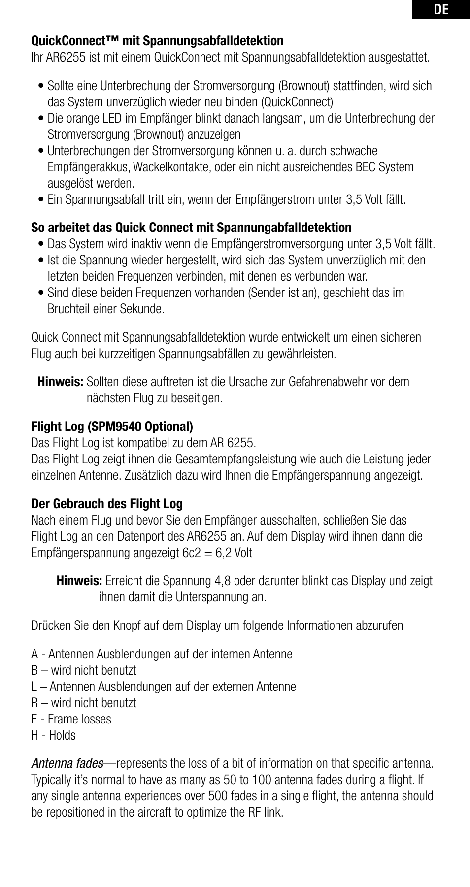 Spektrum SPMAR6255 User Manual | Page 20 / 50