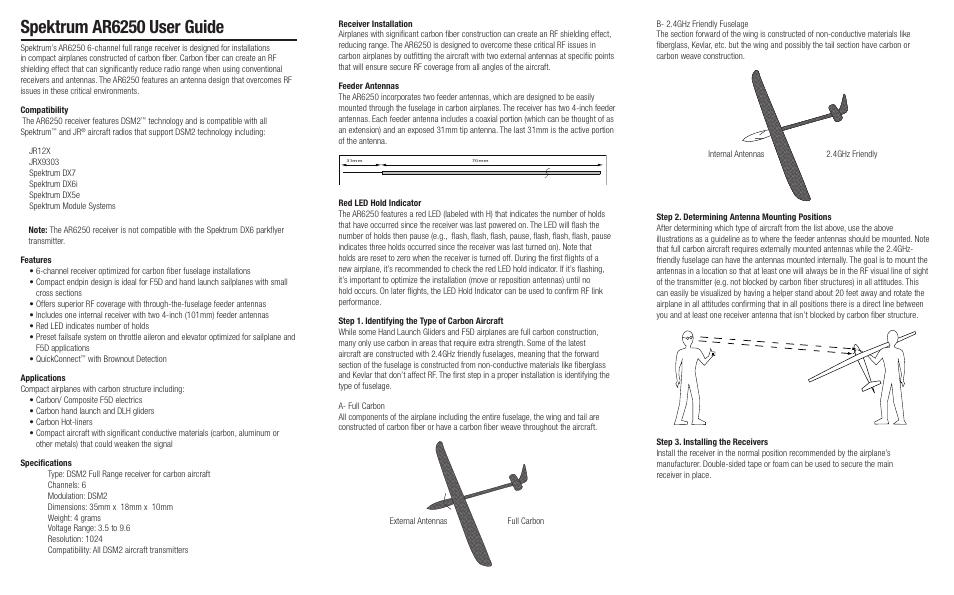 Spektrum SPMAR6250 User Manual | 4 pages
