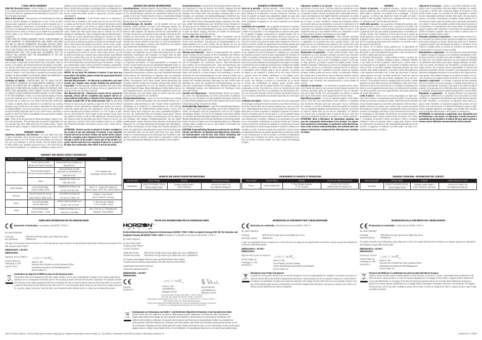 Spektrum SPMSH6160 User Manual | Page 2 / 2