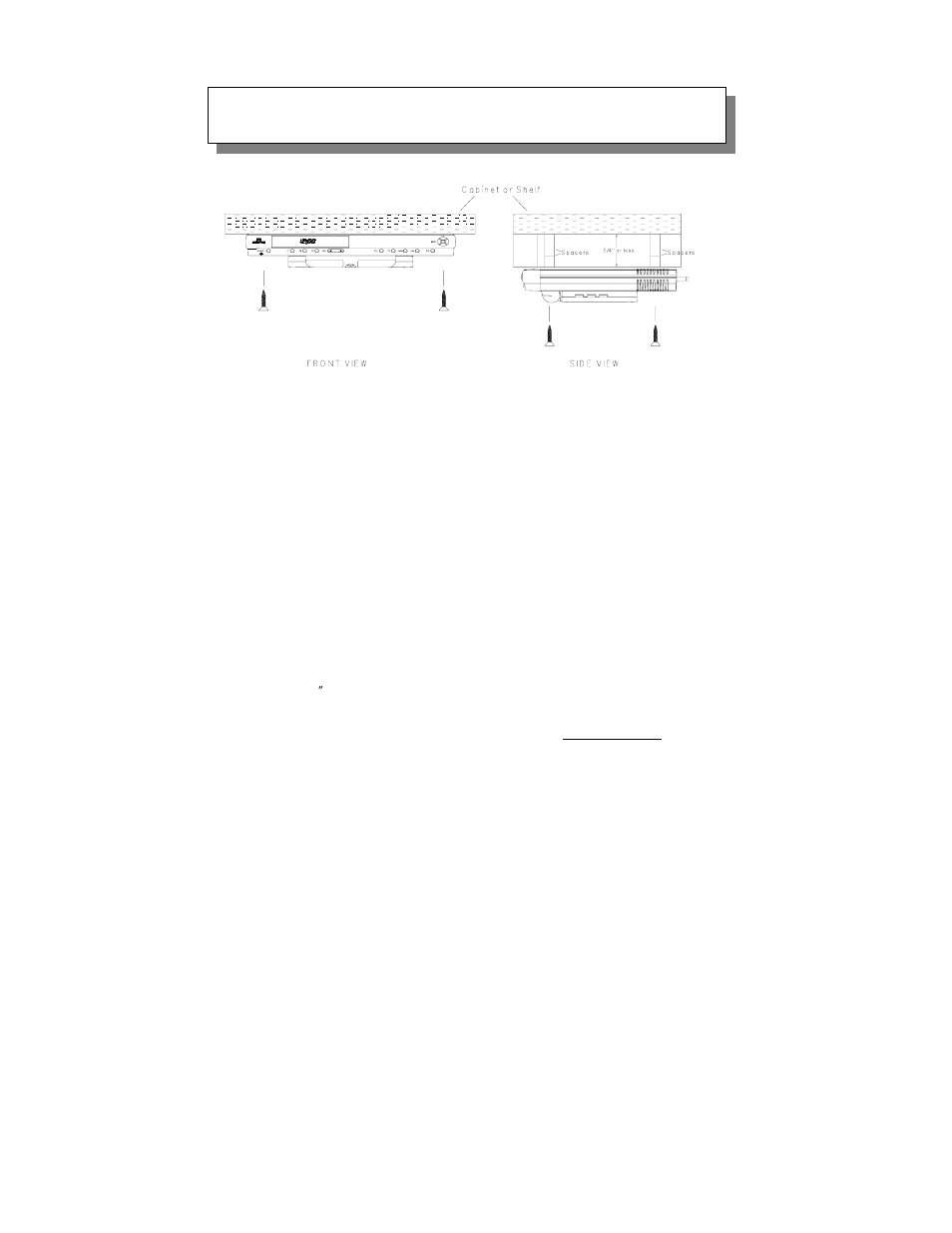 Under cabinet installation | Audiovox VE 700 User Manual | Page 9 / 21