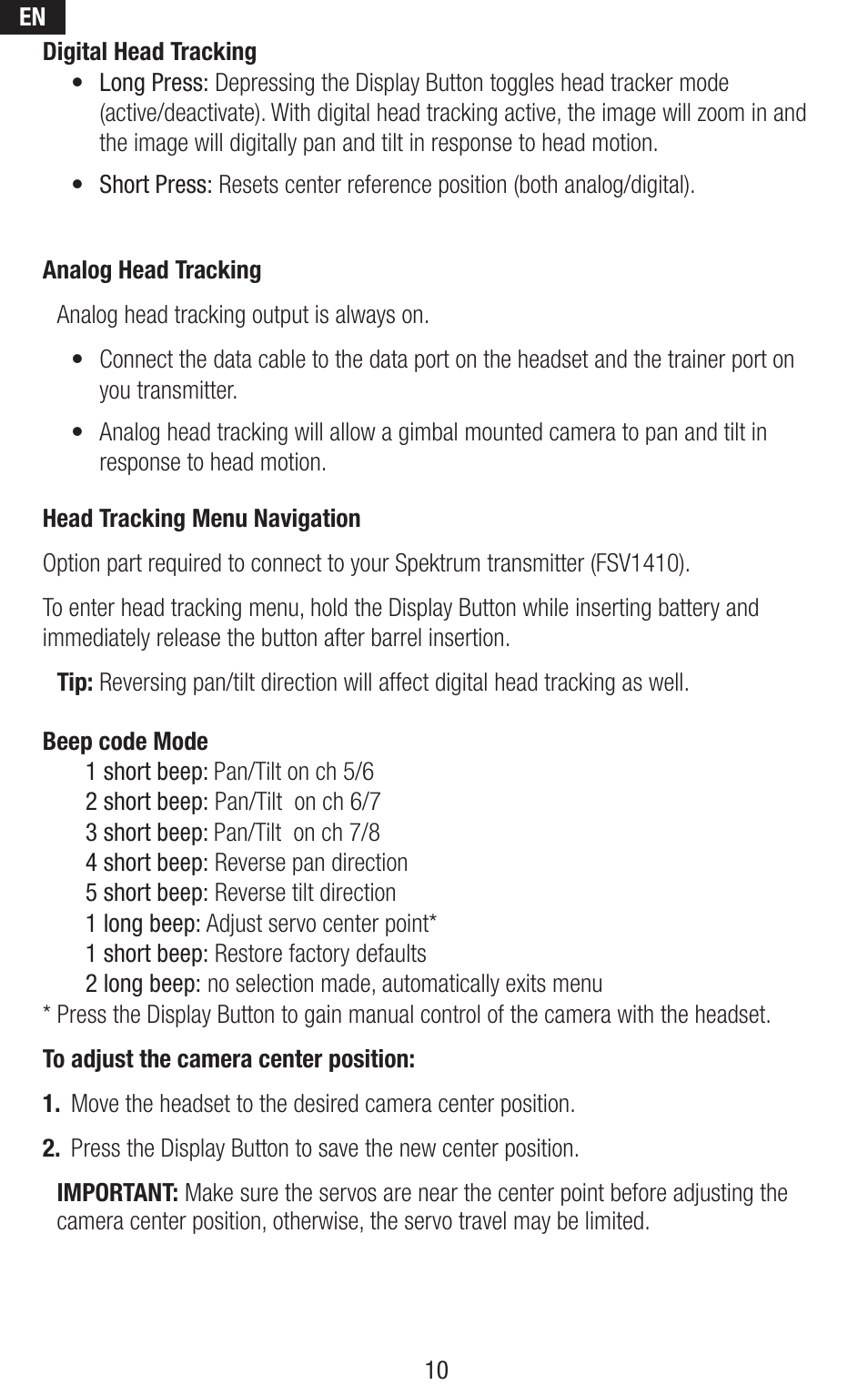 Spektrum SPMVS1100 User Manual | Page 10 / 20