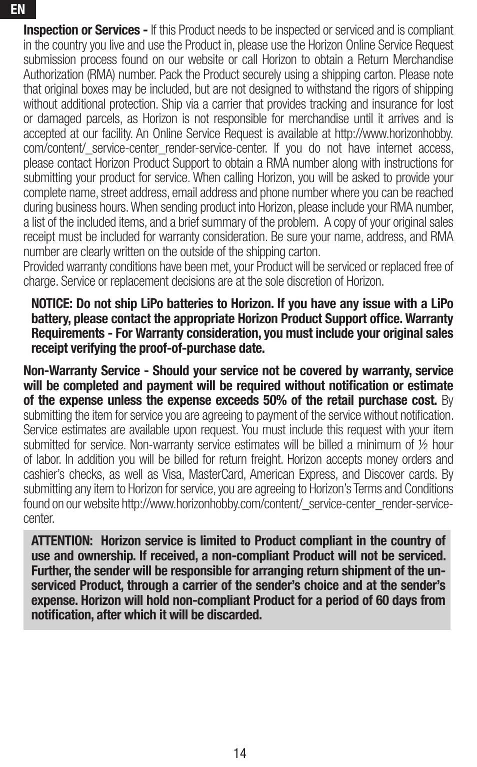 Spektrum SPMVS1100 User Manual | Page 14 / 20