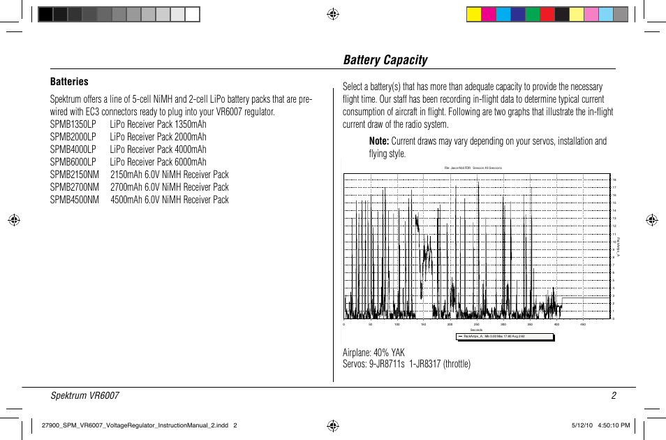 Battery capacity | Spektrum SPMVR6007 User Manual | Page 4 / 12