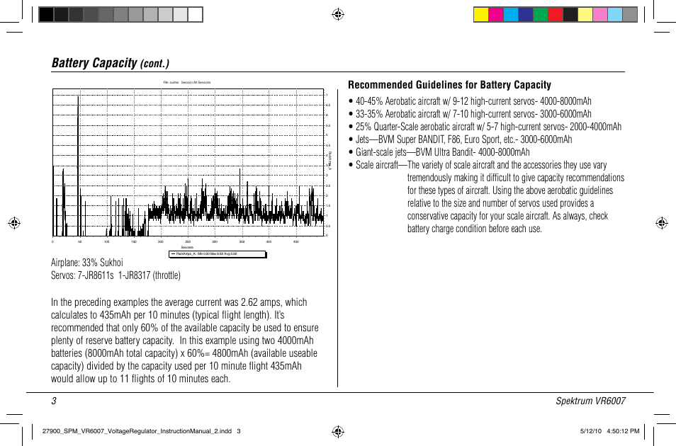 Battery capacity | Spektrum SPMVR6007 User Manual | Page 5 / 12