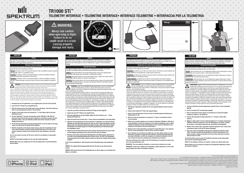 Spektrum SPMTR1000 User Manual | 2 pages