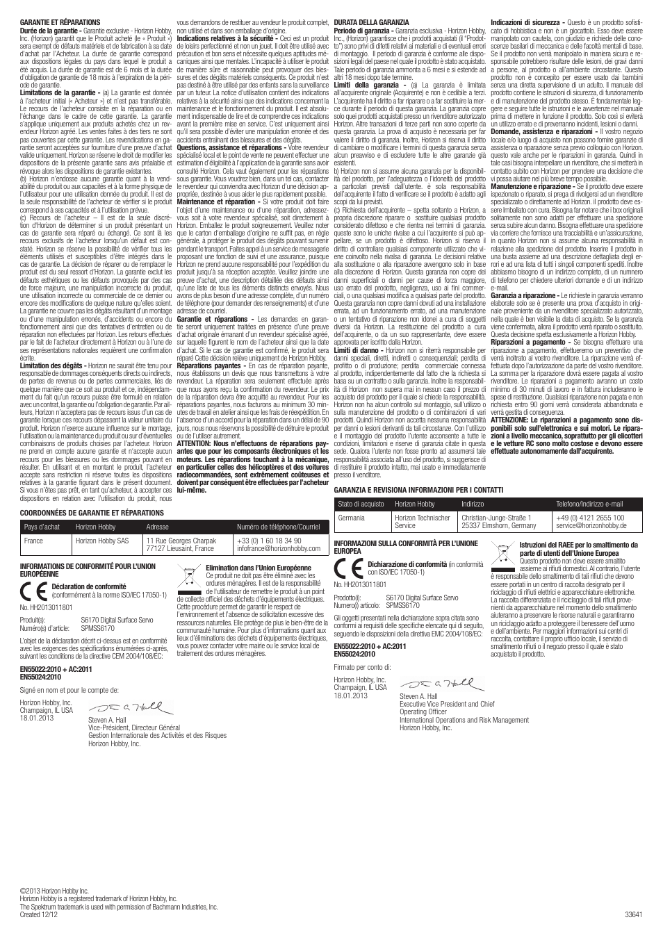 Spektrum SPMSS6170 User Manual | Page 4 / 4