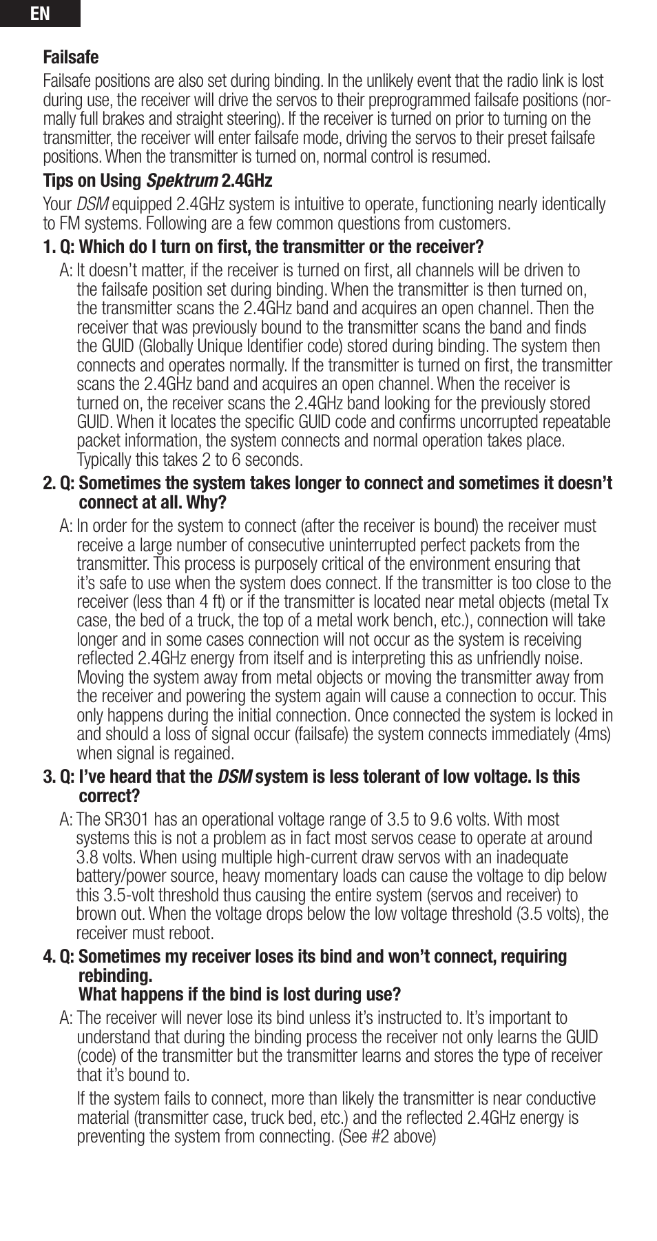 Spektrum SPMSR301 User Manual | Page 4 / 8