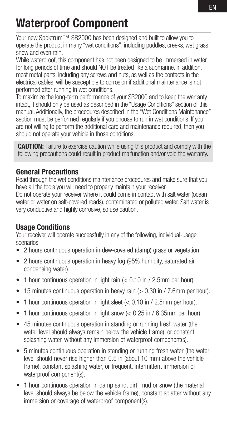 Waterproof component | Spektrum SPMSR2000 User Manual | Page 3 / 12