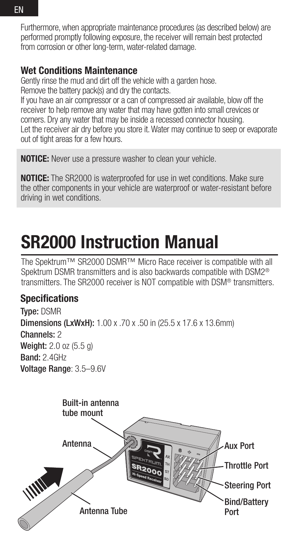 Sr2000 instruction manual | Spektrum SPMSR2000 User Manual | Page 4 / 12