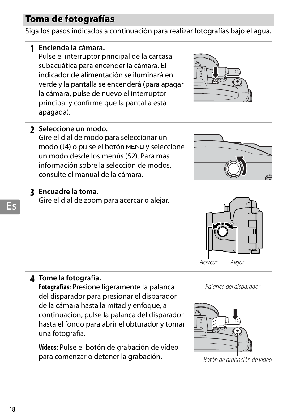 Toma de fotografías | Nikon WP-N3 User Manual | Page 166 / 312