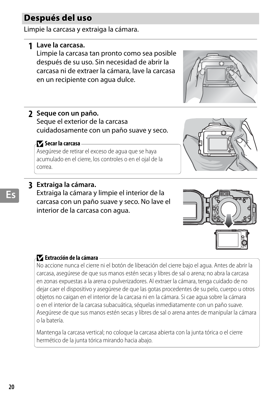 Después del uso | Nikon WP-N3 User Manual | Page 168 / 312