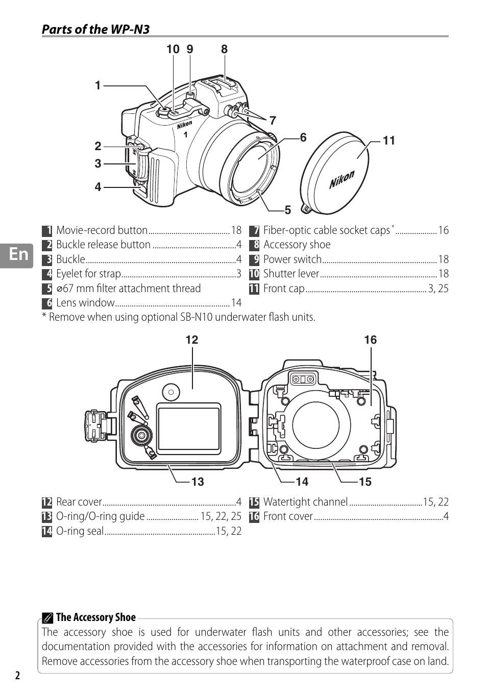 Parts of the wp-n3 | Nikon WP-N3 User Manual | Page 48 / 312