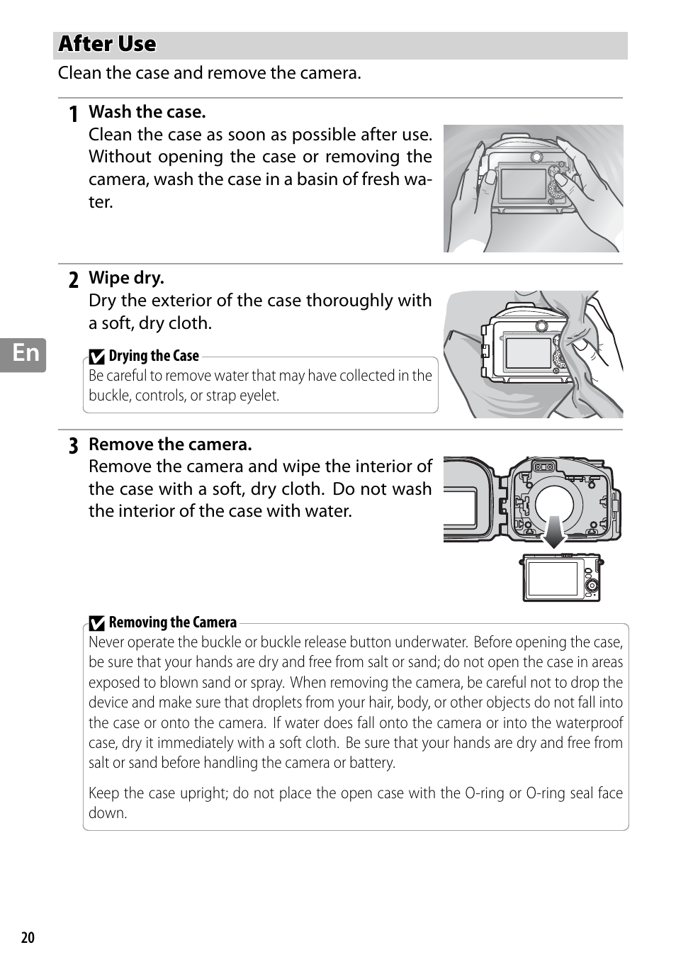 After use | Nikon WP-N3 User Manual | Page 66 / 312