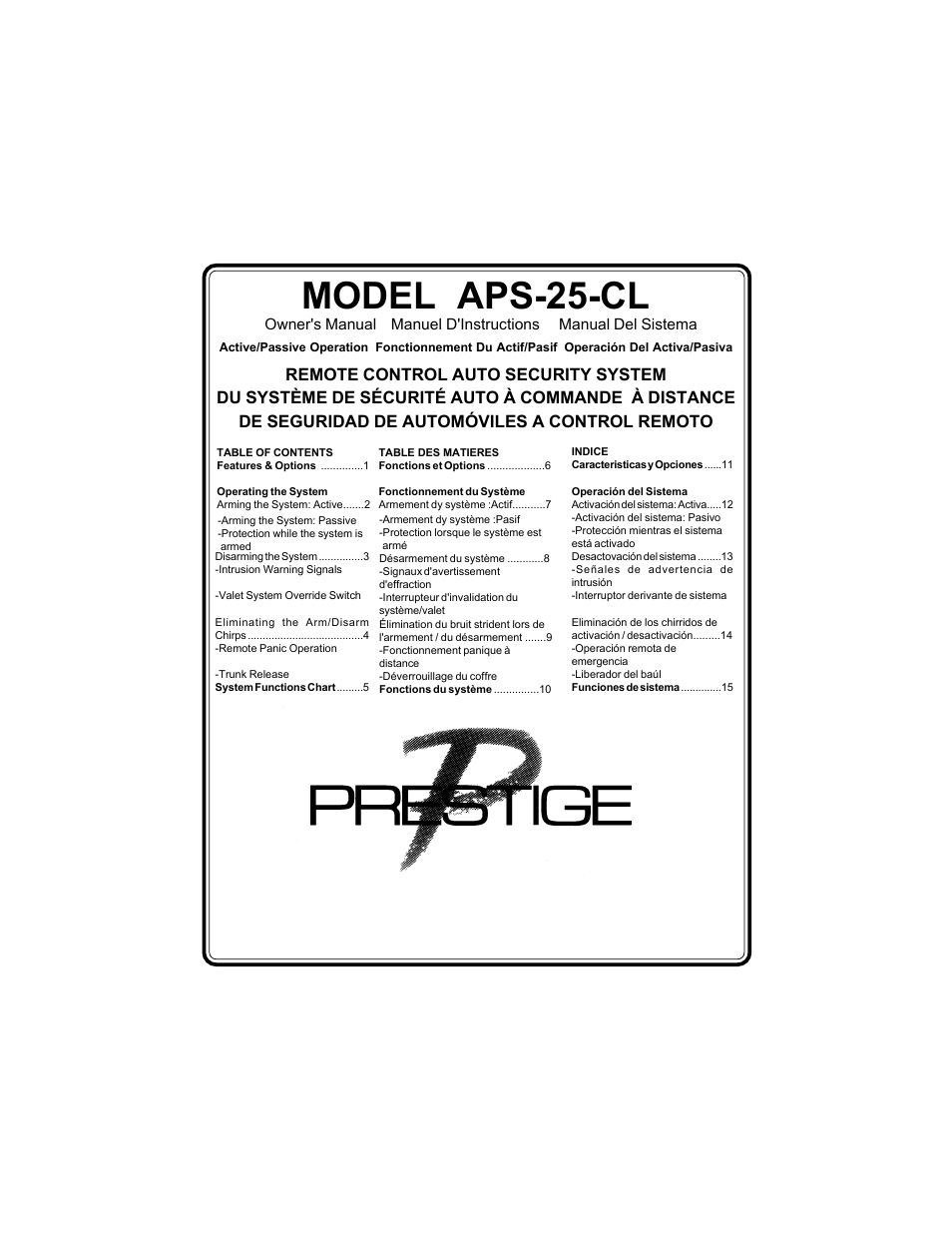 Audiovox Prestige 128-4117E User Manual | 20 pages