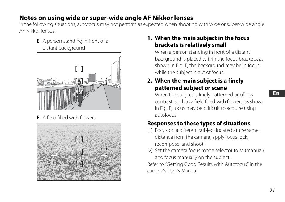 Responses to these types of situations | Nikon 16-85mm-f-35-56G-ED-AF-S-VR-DX-Zoom User Manual | Page 21 / 128
