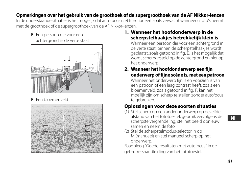 Oplossingen voor deze soorten situaties | Nikon 16-85mm-f-35-56G-ED-AF-S-VR-DX-Zoom User Manual | Page 81 / 128