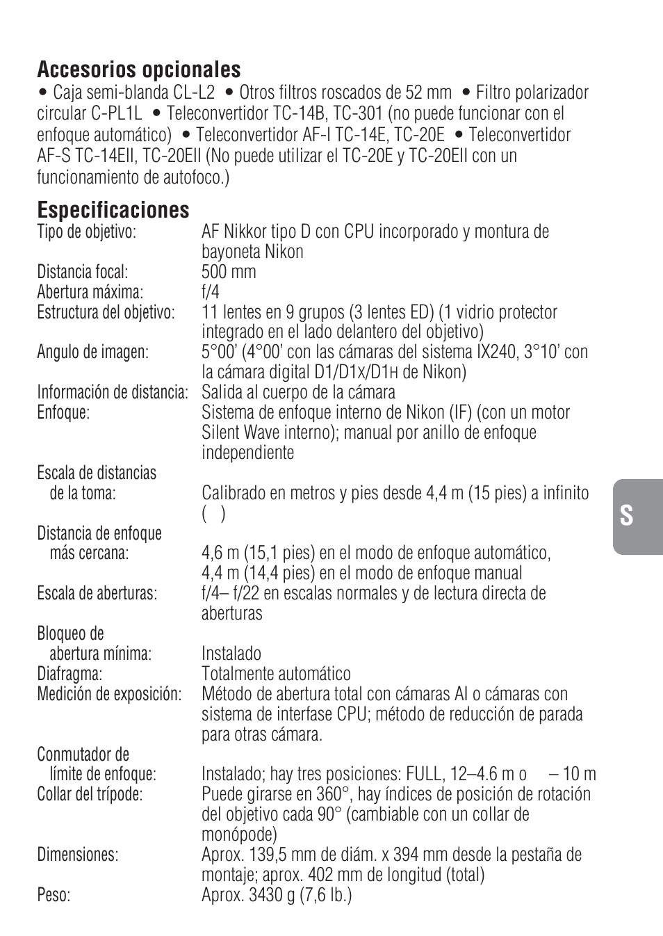 Nikon 500mm-f-4-IF-ED-II-AF-S-Nikkor User Manual | Page 35 / 54