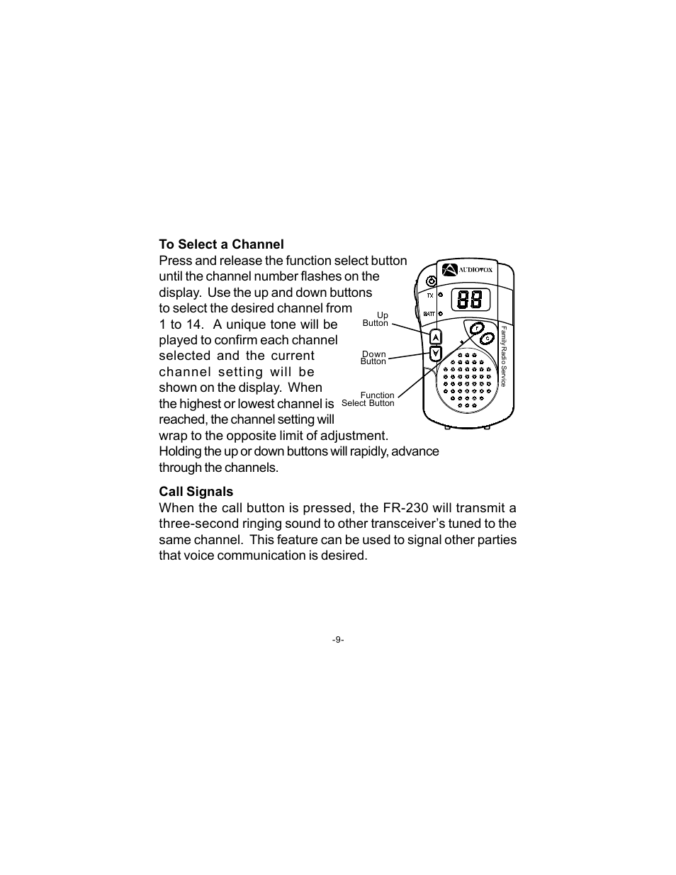 Audiovox FR-230 User Manual | Page 10 / 14