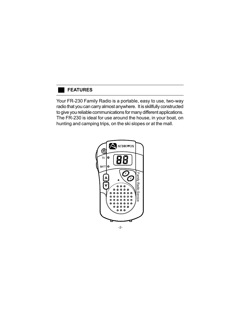 Audiovox FR-230 User Manual | Page 3 / 14