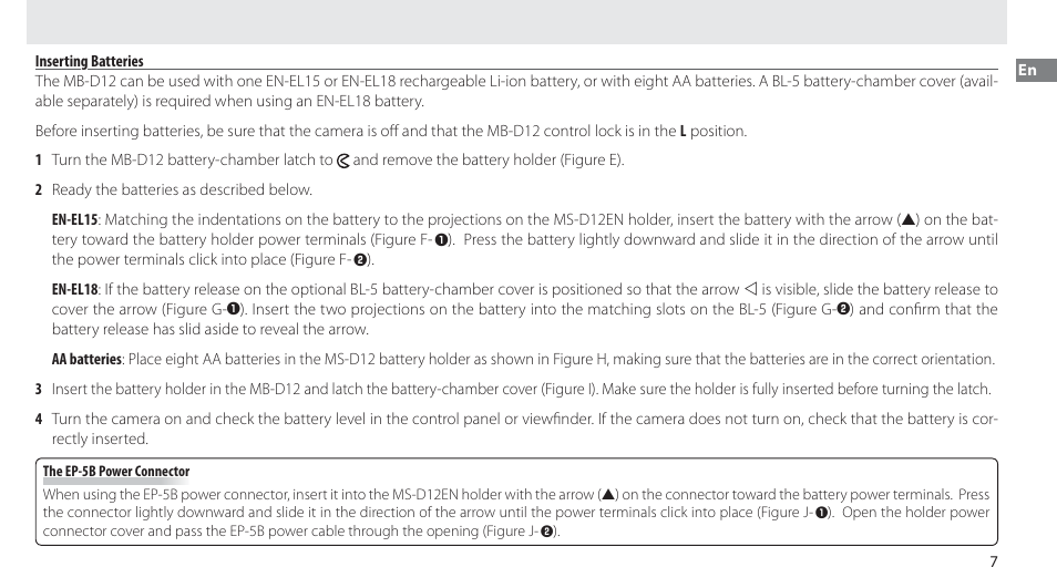 Inserting batteries | Nikon MB-D12 User Manual | Page 11 / 244