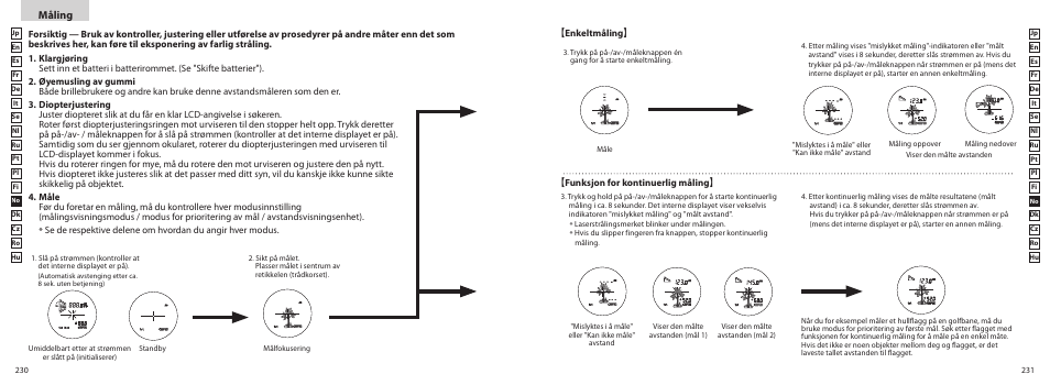 Måling, Enkeltmåling】 【funksjon for kontinuerlig måling | Nikon COOLSHOT User Manual | Page 116 / 156