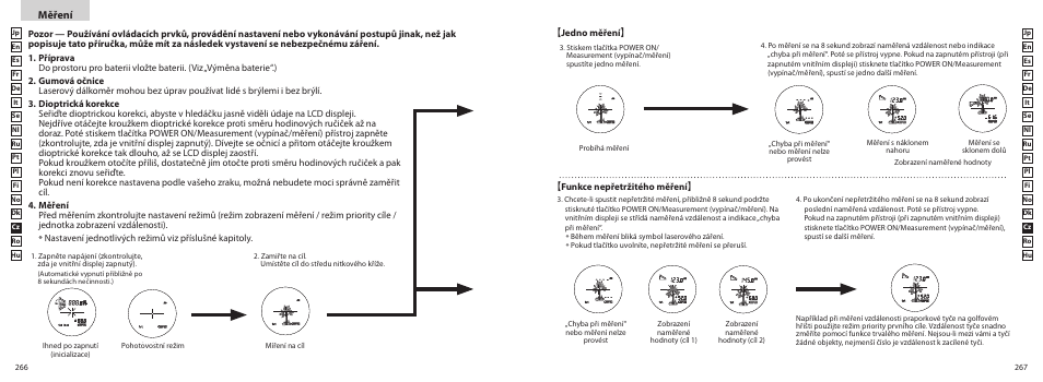 Měření, Jedno měření】 【funkce nepřetržitého měření | Nikon COOLSHOT User Manual | Page 134 / 156