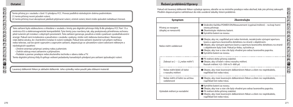 Řešení problémů/opravy, Ostatní | Nikon COOLSHOT User Manual | Page 136 / 156