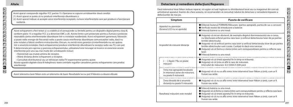 Detectare şi remediere defecţiuni/reparare, Altele | Nikon COOLSHOT User Manual | Page 145 / 156