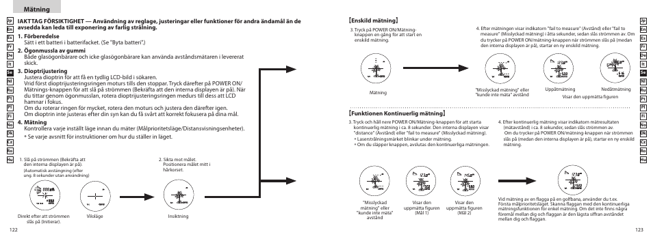 Mätning, Enskild mätning】 【funktionen kontinuerlig mätning | Nikon COOLSHOT User Manual | Page 62 / 156