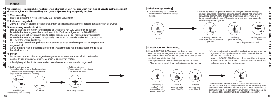 Meting, Enkelvoudige meting】 【functie voor continumeting | Nikon COOLSHOT User Manual | Page 71 / 156