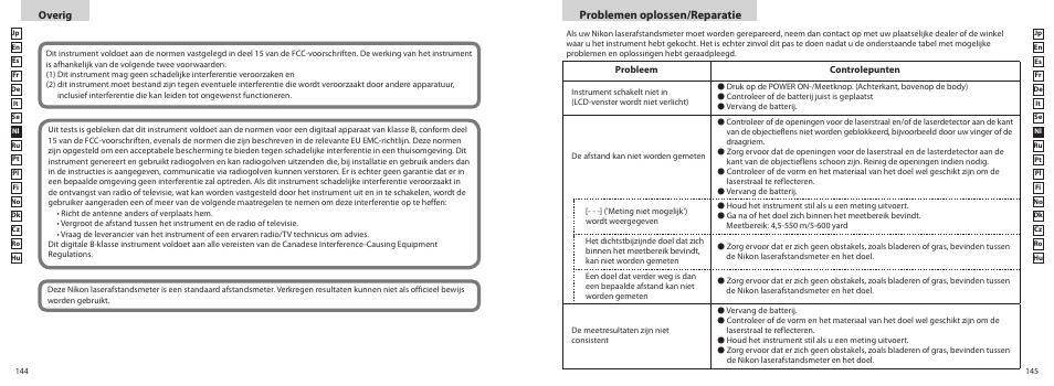 Problemen oplossen/reparatie, Overig | Nikon COOLSHOT User Manual | Page 73 / 156