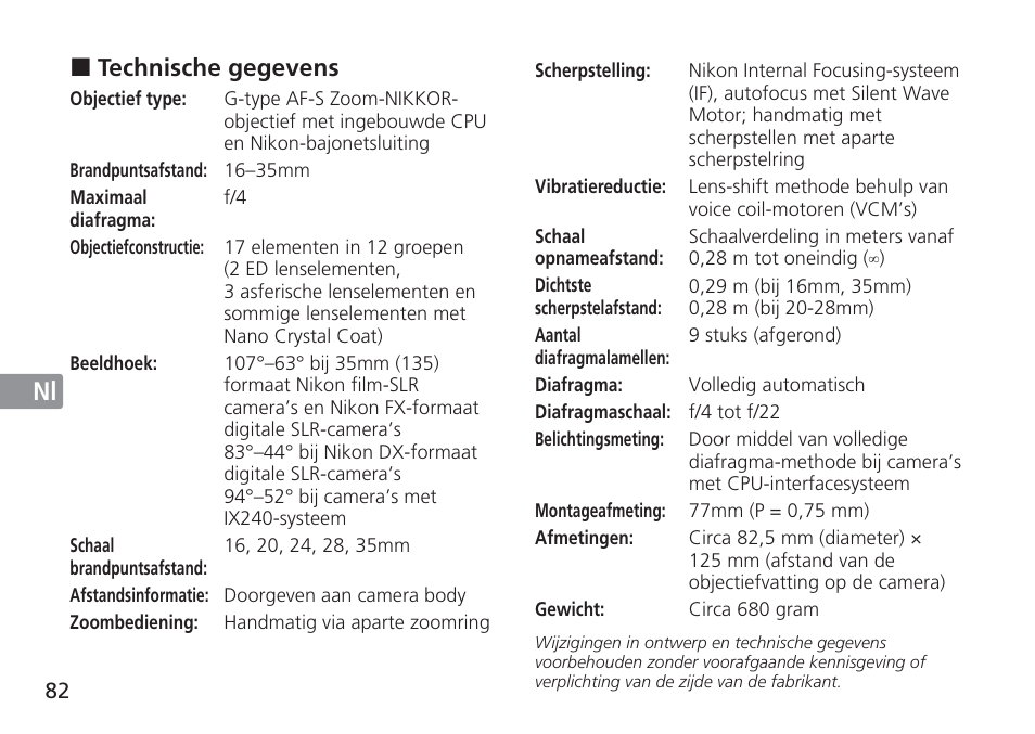 Jp en de fr es se ru nl it cz sk ck ch kr | Nikon 16-35mm-f-4G-AF-S-VR-Zoom-Nikkor User Manual | Page 82 / 152