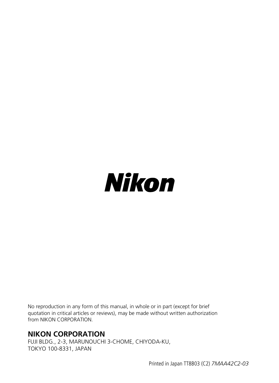 Nikon corporation | Nikon 500mm-f4G-ED-AF-S-VR-Nikkor User Manual | Page 224 / 224