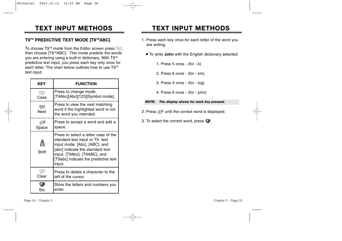 Text input methods | Audiovox CDM 8410 User Manual | Page 20 / 78