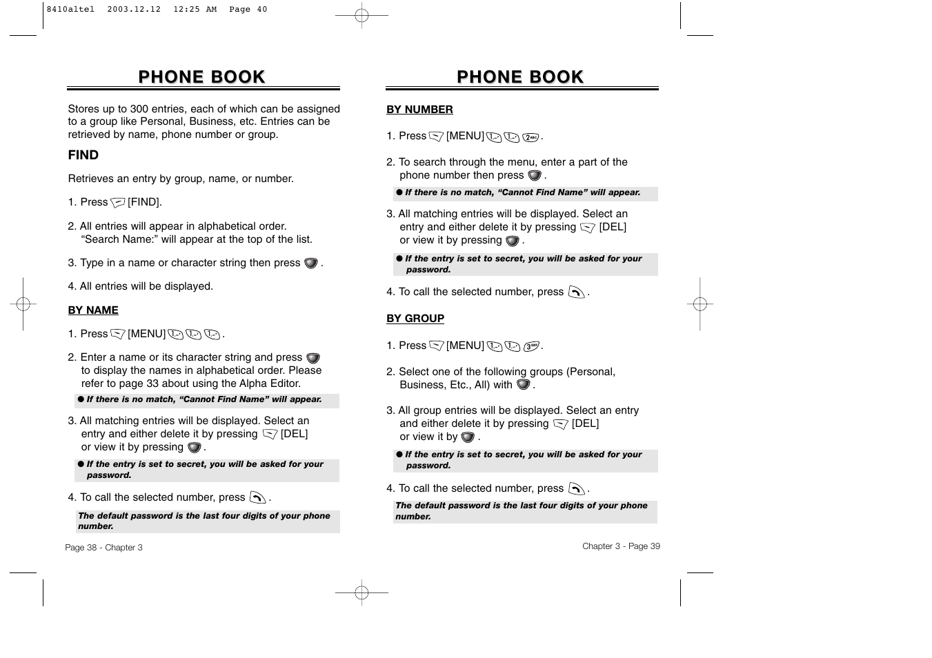 Phone book | Audiovox CDM 8410 User Manual | Page 22 / 78