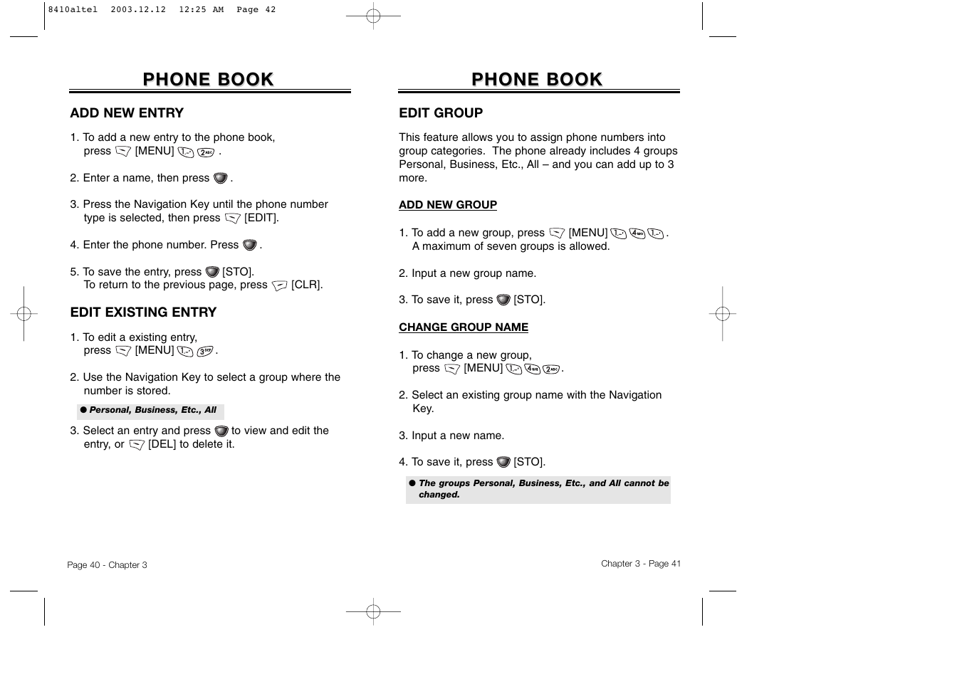 Phone book | Audiovox CDM 8410 User Manual | Page 23 / 78