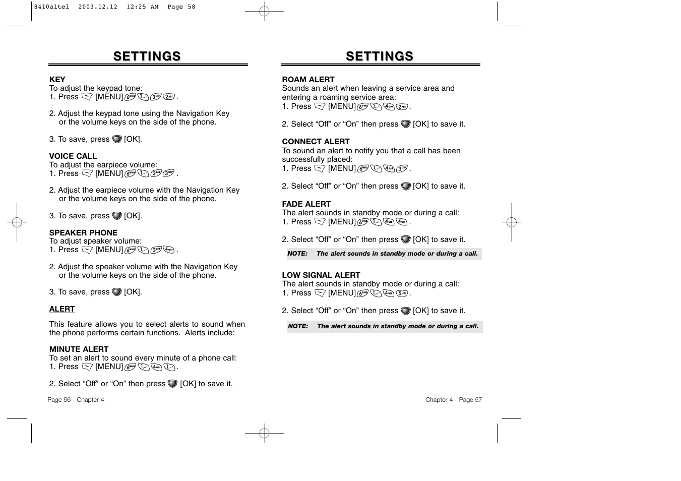 Settings | Audiovox CDM 8410 User Manual | Page 31 / 78