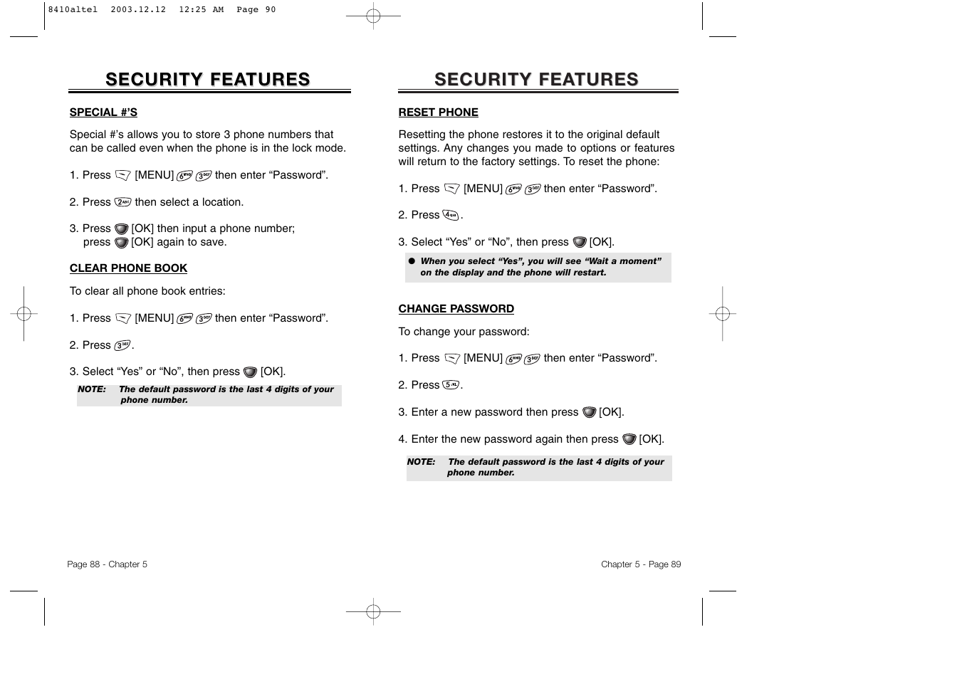 Security fea, Security fea tures tures | Audiovox CDM 8410 User Manual | Page 47 / 78