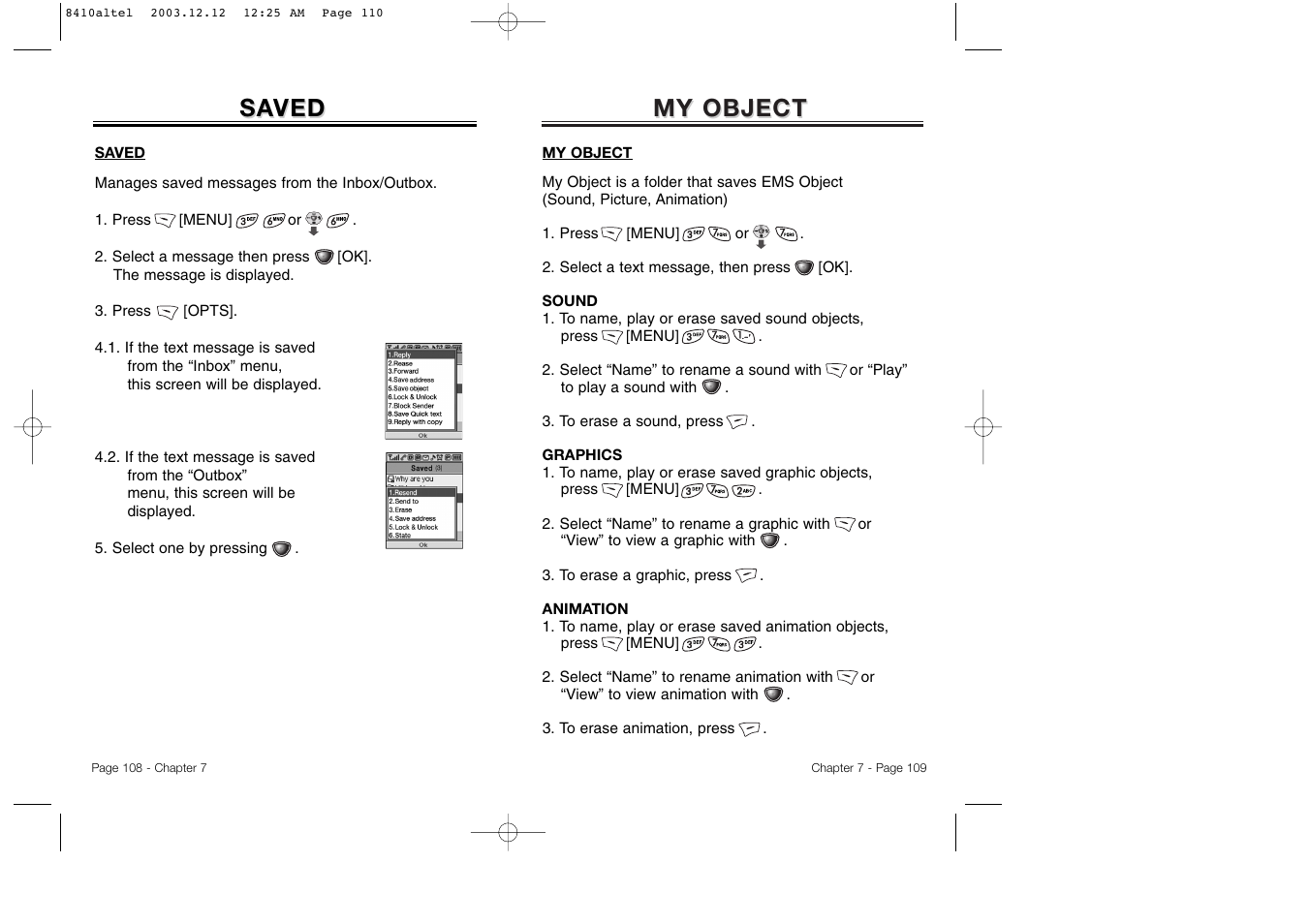 My object, Sa ved ved | Audiovox CDM 8410 User Manual | Page 57 / 78