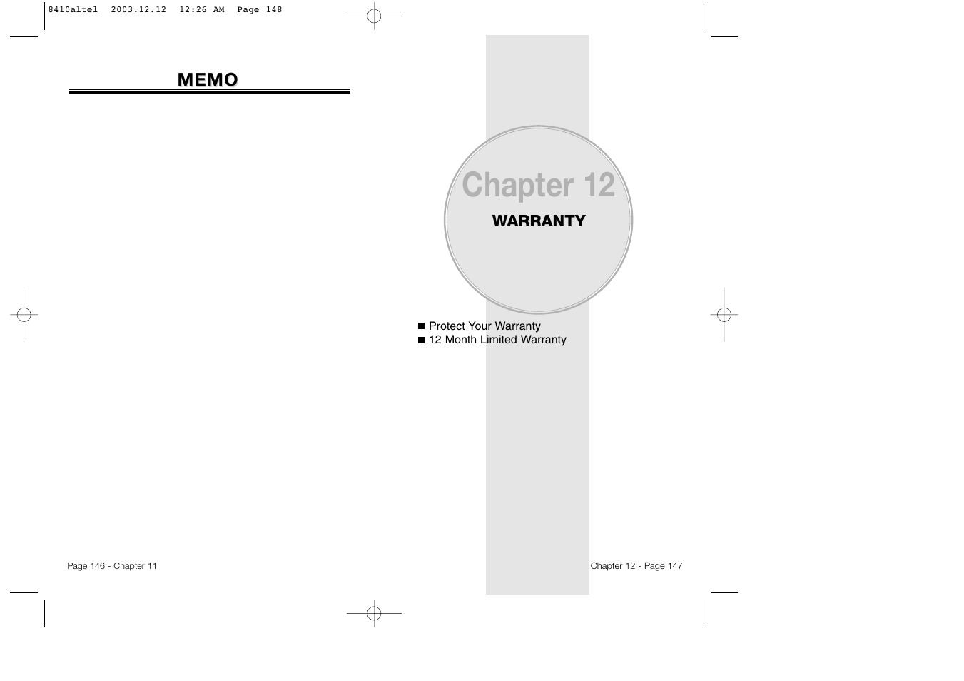 Chapter 12 | Audiovox CDM 8410 User Manual | Page 76 / 78