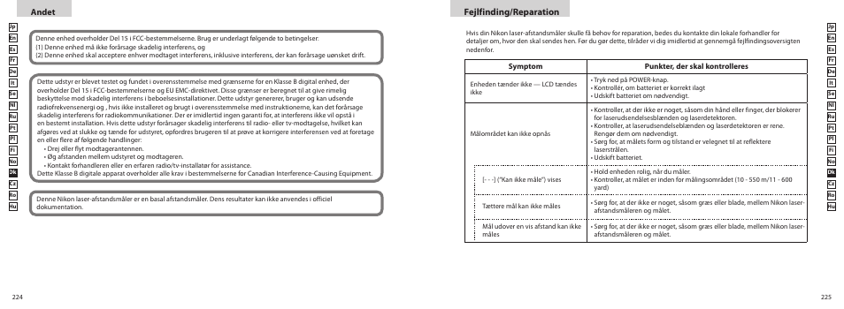 Fejlfinding/reparation, Andet | Nikon COOLSHOT User Manual | Page 113 / 139