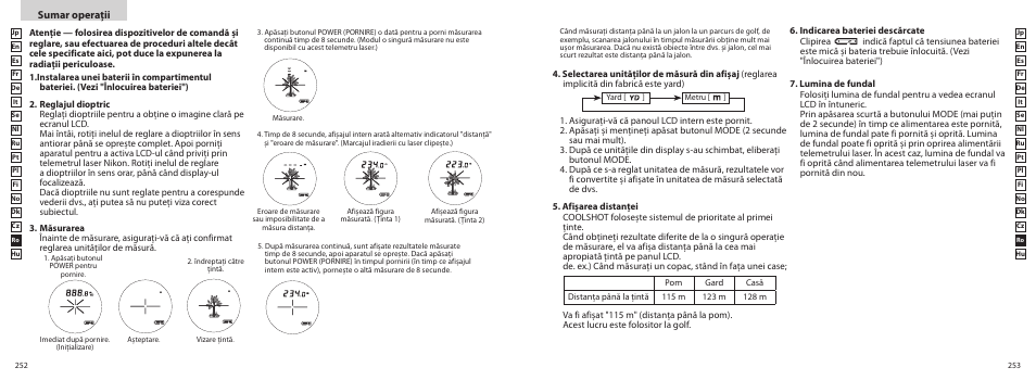 Sumar operaţii | Nikon COOLSHOT User Manual | Page 127 / 139