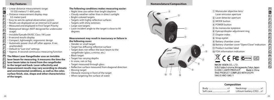 Nikon COOLSHOT User Manual | Page 13 / 139